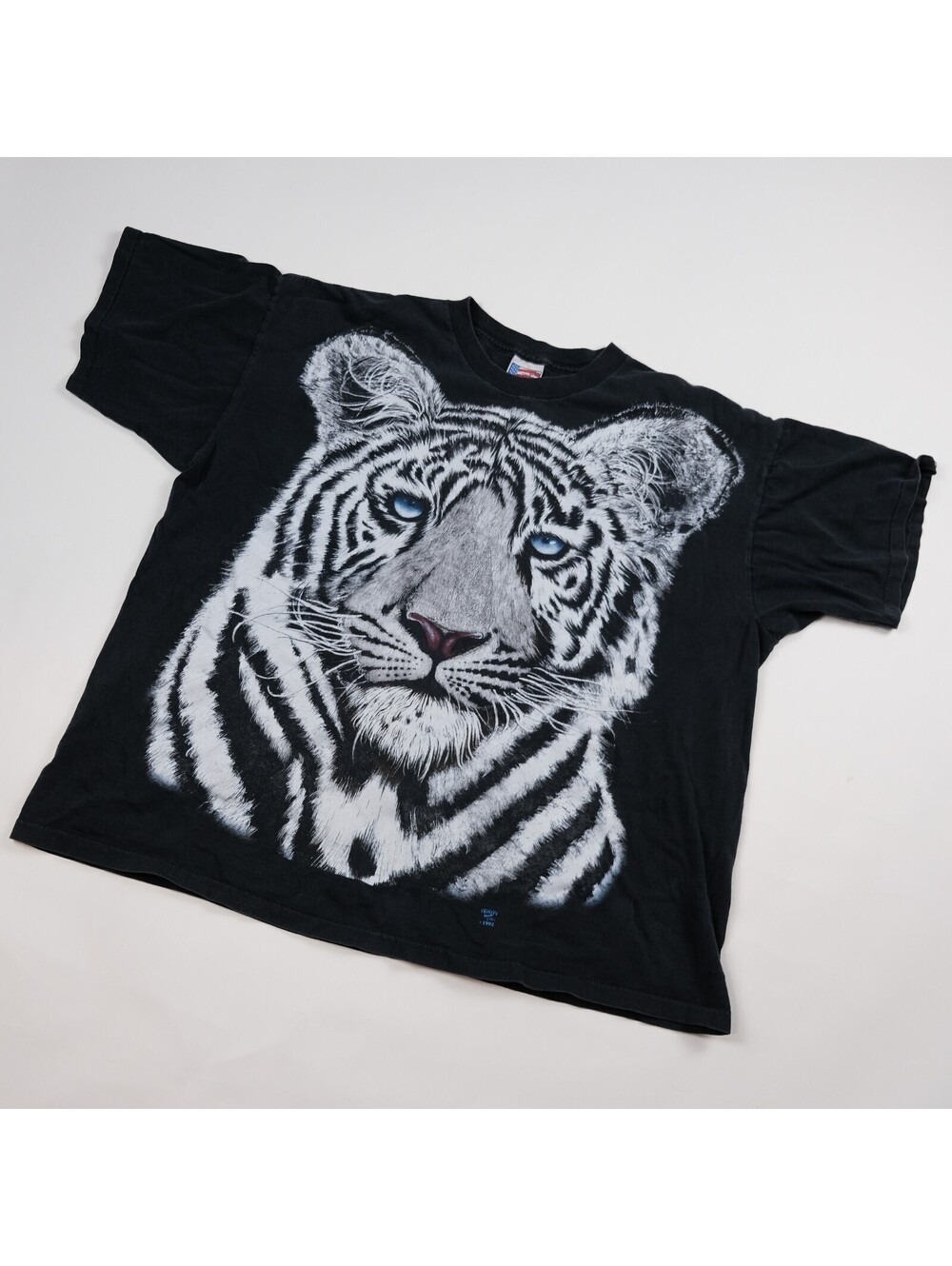 Vintage 1992 Trinity Products White Tiger Tee XL Black